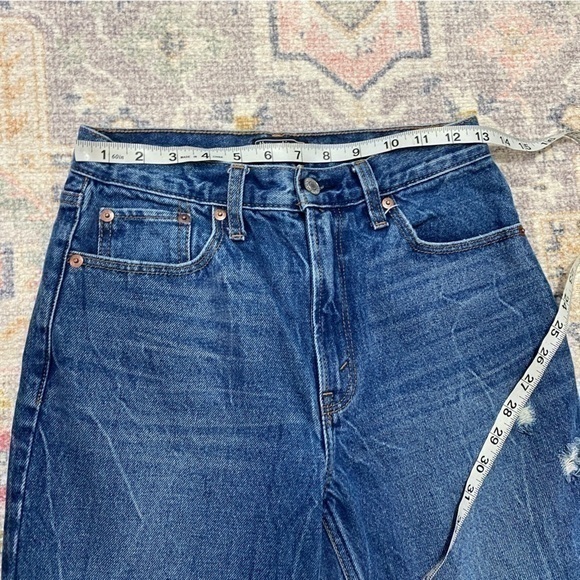 Abercrombie & Fitch 25/0 Mom Jeans High‎ Rise Straight Released Hem Distressed - Picture 10 of 12